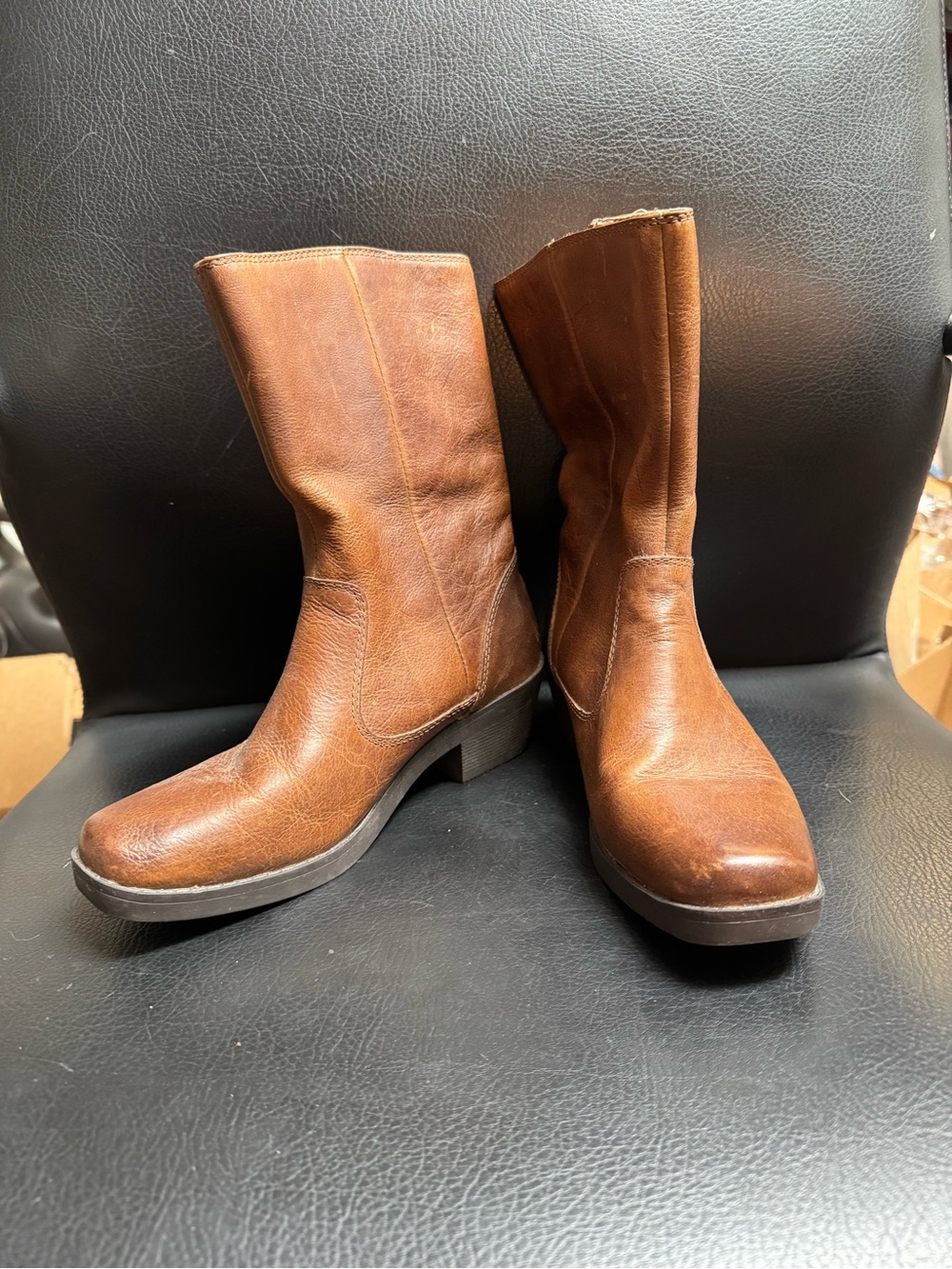 BOGS Women's Brown Leather Mid-Calf Boots